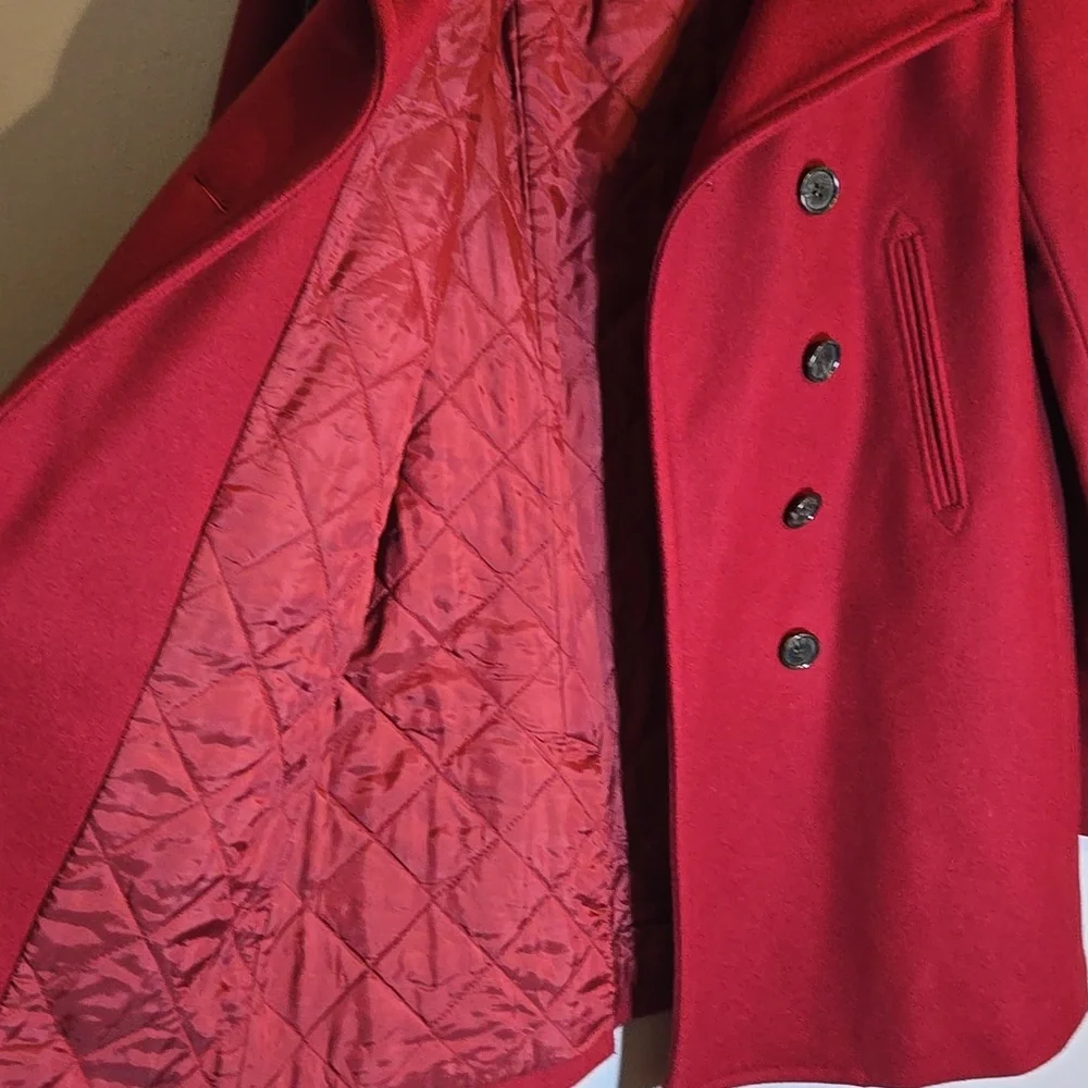 J. Crew Wool Doulbe Breasted Quilted Thinsulated Lined Button Cuff Peacoat NWOT - Picture 11 of 15